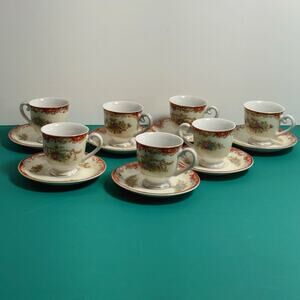 Vintage Demitasse Cups and Saucers Morimura Brothers (Noritake)
